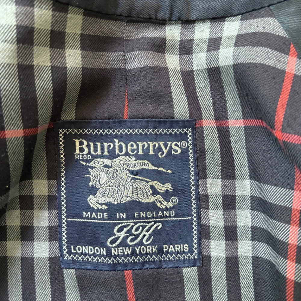 Men's Burberry Navy Trench Coat - Picture 7 of 8